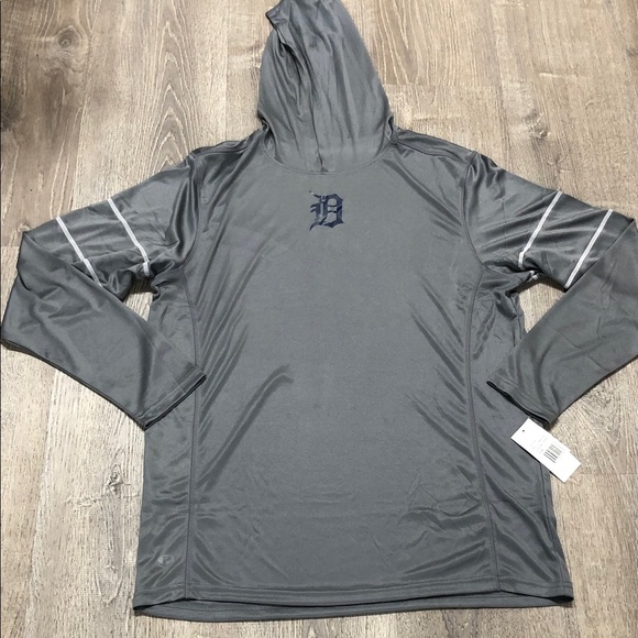 Detroit Tigers Other - Detroit Tiger Gray Hooded Long Sleeve Shirt Hooded